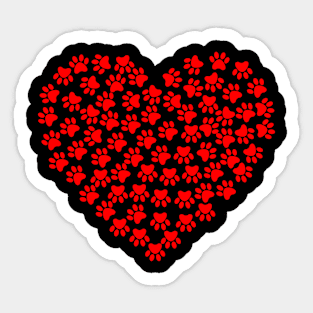 Heart Paw Dog Lover Girls Women Valentine’s Day Sticker